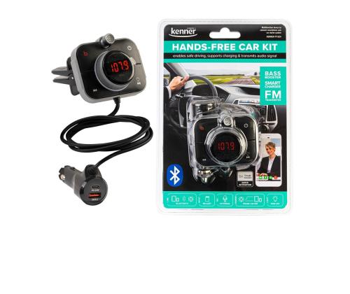 Kenner FT-624 BT, Bluetooth, USB-C, USB QC 3.0, RGB-valo, musta - FM-lähetin