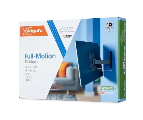 Vogel's Comfort Full-Motion, 19" - 43", musta - TV seinäkiinnike - TV seinäkiinnike