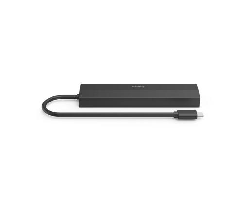 Hama USB-C Hub, 3x USB-A 3.2 Gen 1, USB-C, HDMI, LAN, musta - USB-jakaja