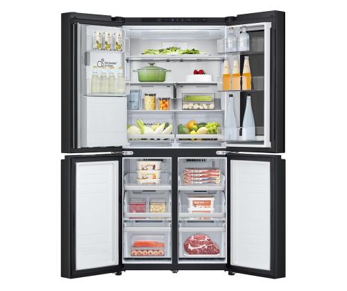 LG, NoFrost, Instaview, 508 L, korkeus 179 cm, musta - SBS-Külmk