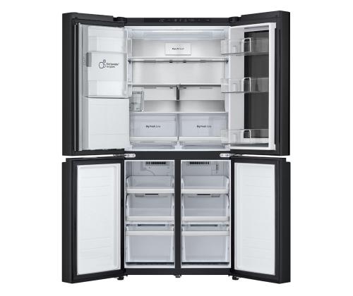 LG, NoFrost, Instaview, 508 L, korkeus 179 cm, musta - SBS-Külmk