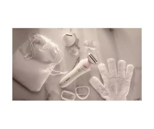 Philips Lady Shaver Series 8000, märkä- ja kuivaparranajokone, valkoinen - Johdoton parranajokoneet