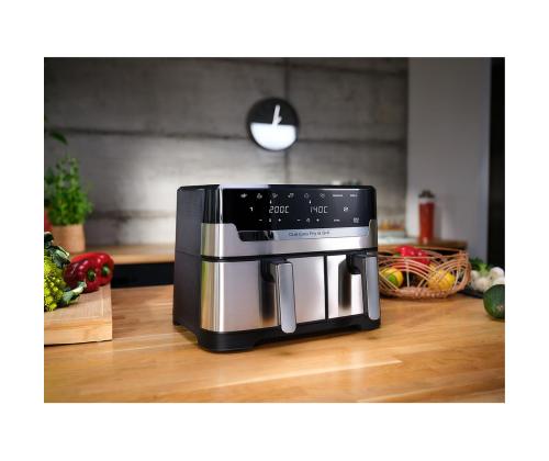 Tefal Dual Easy Fry & Grill Air Fryer, 8,3 L, ruostumatonta terästä - Kuumailmafritti