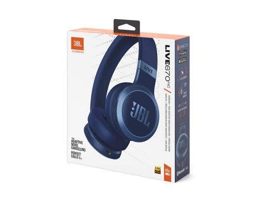 JBL Live 670NC, mukautuva melunvaimennus, sininen - langattomat korvakuulokkeet