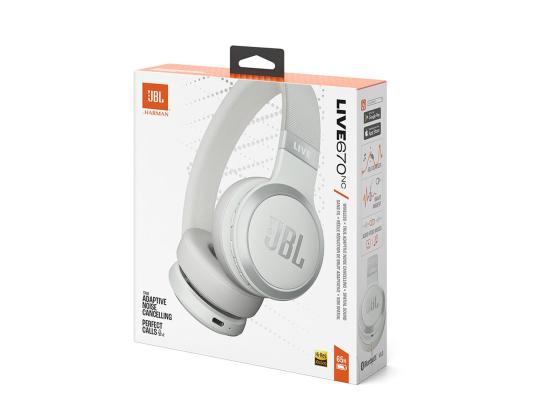 JBL Live 670NC, mukautuva melunvaimennus, valkoinen - langattomat korvakuulokkeet