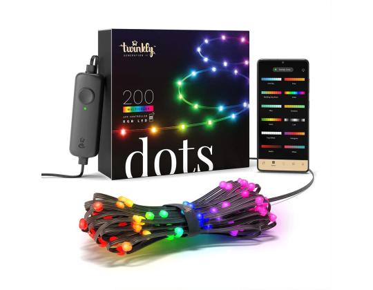Twinkly Dots, 200 LED, IP20, 10 m, valkoinen - Älykäs valonauha