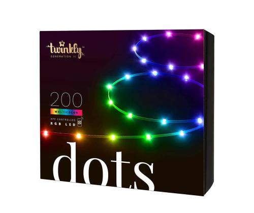 Twinkly Dots, 200 LED, IP20, 10 m, läpinäkyvä - Älykäs nauhavalaisin