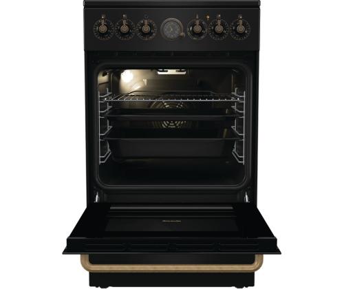 Gorenje, retro, 70 L, musta - Vapaasti seisova keraaminen liesi