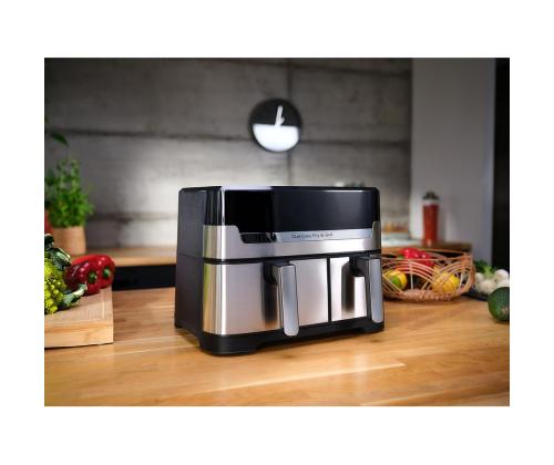 Tefal Dual Easy Fry & Grill Air Fryer, 8,3 L, ruostumatonta terästä - Kuumailmafritti