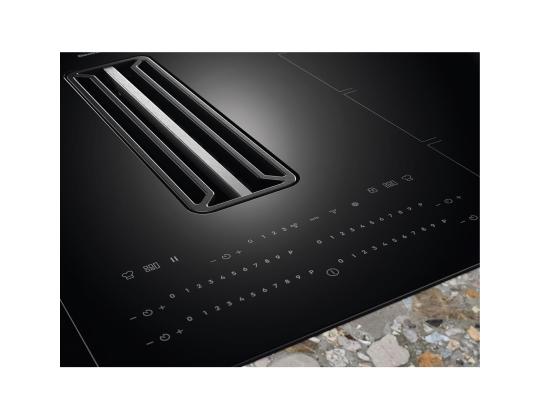 Electrolux, leveys 83 cm, kehyksetön, musta - Integroitu induktioliesi liesituulettimella