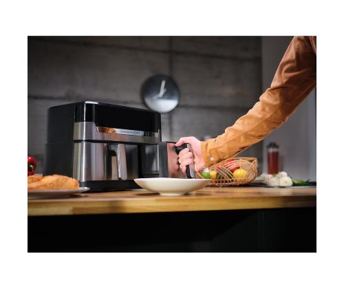 Tefal Dual Easy Fry & Grill Air Fryer, 8,3 L, ruostumatonta terästä - Kuumailmafritti