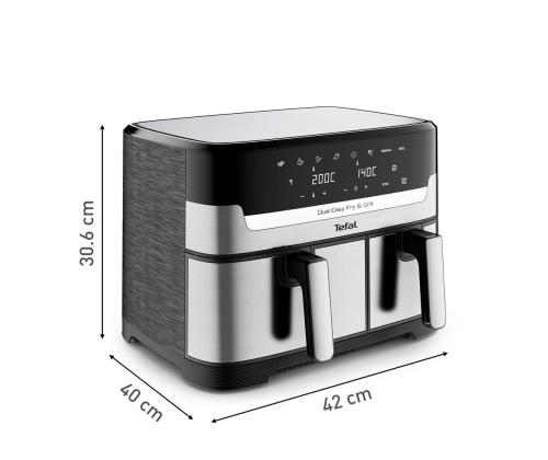 Tefal Dual Easy Fry & Grill Air Fryer, 8,3 L, ruostumatonta terästä - Kuumailmafritti
