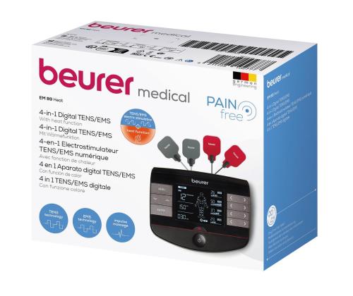 Beurer 4-in-one, lämmitystoiminto, musta - Digitaalinen TENS/EMS-stimulaattori