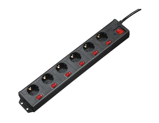 Hama Power Strip, 6-paikkainen, 1,4 m, musta - Jatkojohto