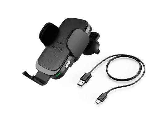Hama FC10 Motion, 10 W, langaton, Qi-lataus, musta - Langaton laturi / puhelinteline autoon