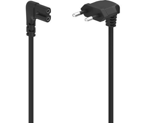 Hama Virtajohto, 2-nastainen 90°, 1,5 m, musta - Virtajohto