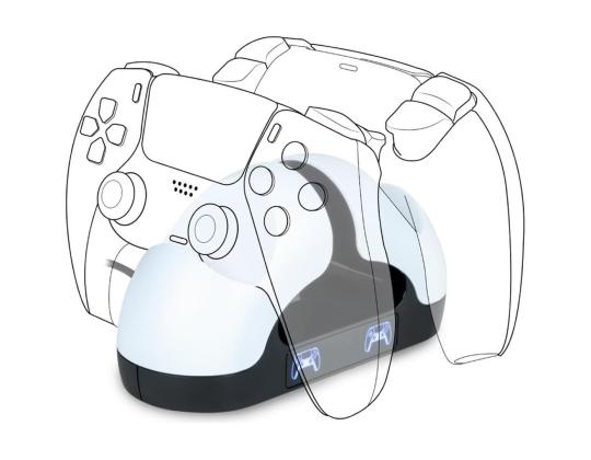 BigBen Nacon Dual Charging Station, PlayStation 5, valkoinen - Ohjaimen lataustelakka