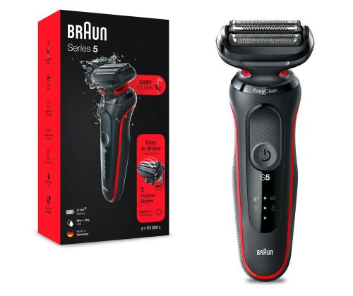 Braun Series 5, Wet & Dry, musta/punainen - Parranajokone