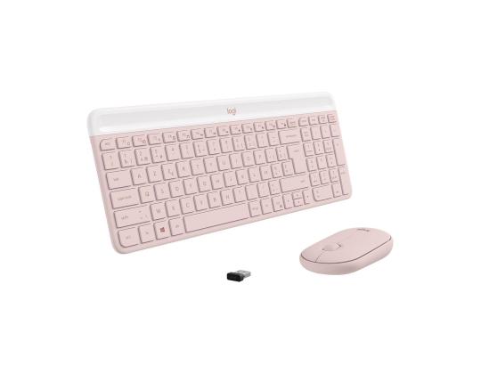 Logitech Slim Combo MK470, US, pinkki - Langaton näppäimistö + hiiri