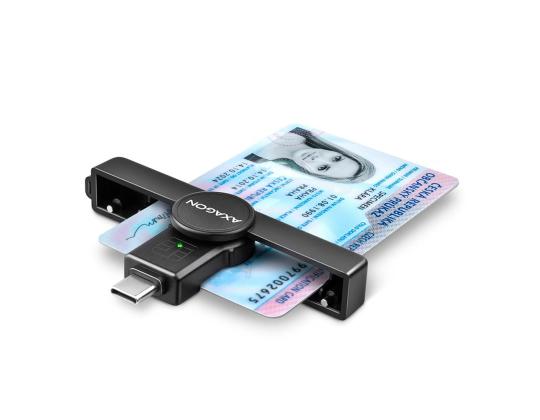 AXAGON CRE-SMPC, USB-C, musta - ID-kortinlukija
