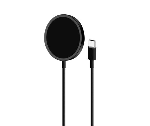 Puro Magnetic Wireless, USB-C, MagSafe, 1 m, musta - Langaton laturi