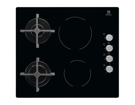 Electrolux, laius 58 cm, must - Integreeritav gaasi/elektripliidiplaat