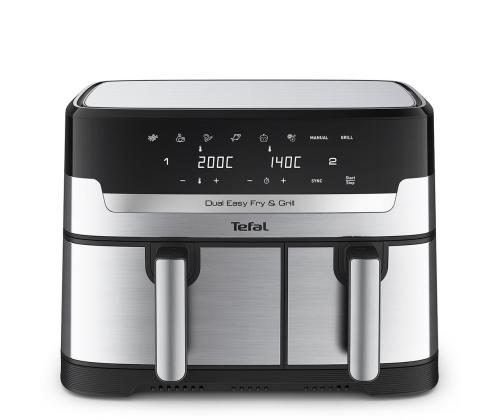 Tefal Dual Easy Fry & Grill Air Fryer, 8,3 L, ruostumatonta terästä - Kuumailmafritti