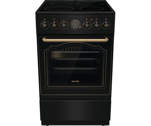 Gorenje, retro, 70 L, musta - Vapaasti seisova keraaminen liesi