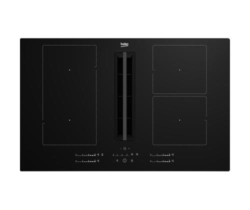 Beko, leveys 80 cm, musta - Integroitu induktiokeittotaso, jossa on ilmanpuhdistin