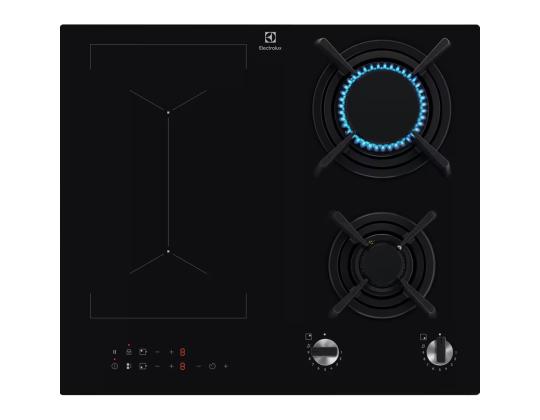 Electrolux, laius 60 cm, must - Integreeritav induktsioon-gaasipliidiplaat