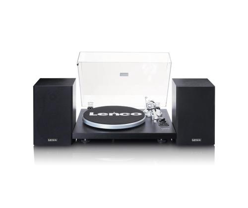 Lenco LS-500, musta - Vinyylilevysoitin, jossa on kaiuttimet