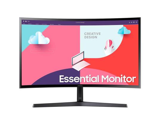 Samsung Essential, 24´´, nõgus, Full HD, 75 Hz, LED VA, must - Näyttö