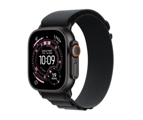 Apple Watch Ultra 3, 49 mm, Alpine Loop, Large, musta titaani / musta - Älykellot