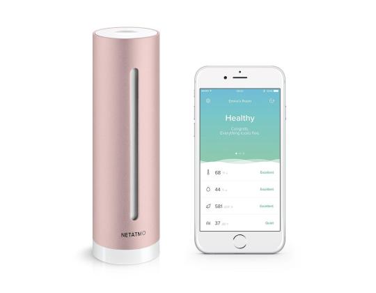 Netatmo Smart Indoor Air Quality Monitor, ruusukulta - Älykäs sisäilman laatumittari