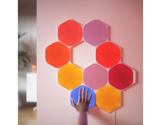 Nanoleaf Shapes Hexagons, 9 paneelia, valkoinen - Älykäs kevyt aloitussarja