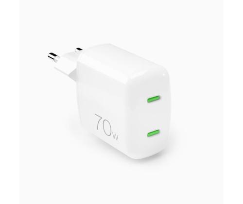 Puro MiniPro GaN seinälaturi, USB-C, 70W, valkoinen - Laturi