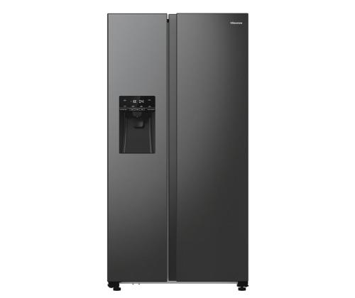 Hisense, NoFrost, 566 L, korkeus 179 cm, mustaa terästä - SBS-jääkaapit