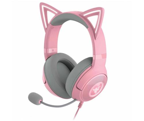 Razer Kraken Kitty V2, vaaleanpunainen - Langalliset kuulokkeet