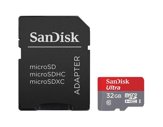MicroSDXC-muistikortti SanDisk Ultra + sovitin (32 Gt)