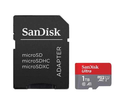 SANDISK Ultra microSDXC, 1 TB, hall - MicroSD-kortti SD-sovitin