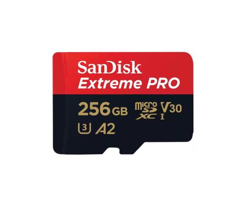 SANDISK Extreme Pro UHS-I, microSD, 256 Gt - Mälukortti ja sovitin