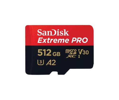 SanDisk Extreme Pro UHS-I, microSD, 512 GB - Muistikortti ja sovitin