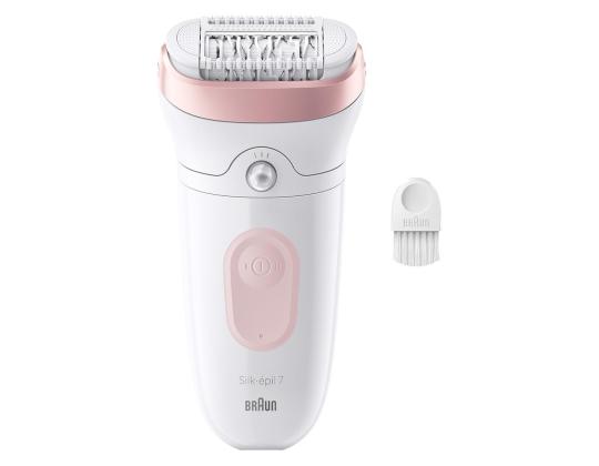 Braun Silk epil 7, märkä- ja kuivakäyttö, valkoinen/vaaleanpunainen - Epilaattori