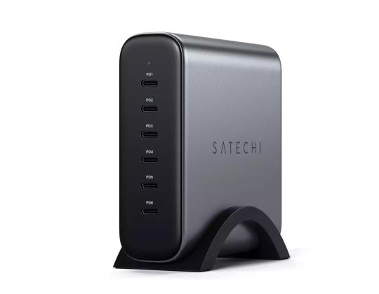 Satechi GaN, 200 W, 6x USB-C, tummanharmaa - Latausasema