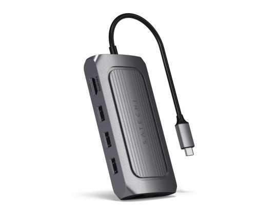 USB4-moniporttinen sovitin, harmaa - USB-jakaja