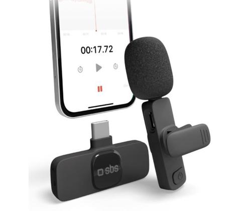 SBS langaton mikrofoni, USB-C, musta - Langaton mikrofoni