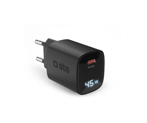 SBS LCD seinälaturi, USB-C, LCD, 45 W, musta - Laturi