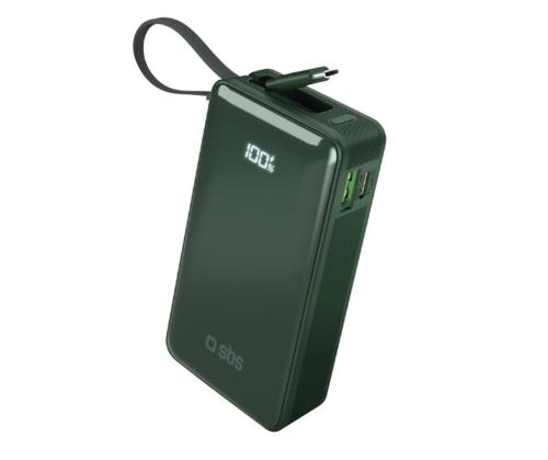SBS LCD Power Bank, 10000 mAh, vihreä - Akkupankki