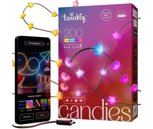 Twinkly Candies Stars, RGB, 200 LED, USB-C, 12 m, vihreä - Smart Luminaire - Älyvalaisin