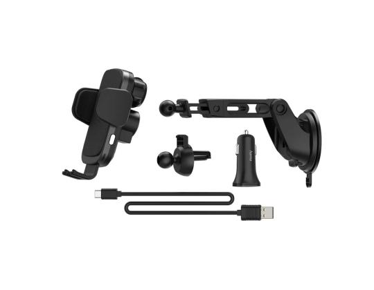 Hama FC10 Motion, 10 W, langaton, Qi-lataus, musta - Langaton laturi / puhelinteline autoon